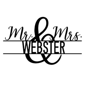 Anniversary: Mr & Mrs Wedding Text - Personalised Monogram