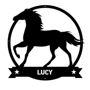 Personalised Wall Art: Stallion Sign Personalised Monogram