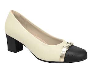 White: Piccadilly Ref: 110173-005 Off White Business Court Shoe with Medium Heel - The Ultimate Blend of Elegance and Comfort for Your Professional Wardrobe