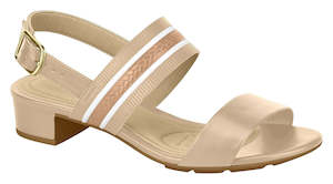 Nude: Beira Rio 7044.417-1294 Women Low Heel Everyday Summer Comfort Sandal in Beige & Nude