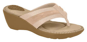 Nude: Modare 7023.325 Women Wedge Fashion Slipper in Pink Gold Nude