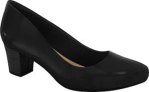 Mid Heel: Ramarim 1884252 Women Fashion Comfortable Business Shoe Mid Heel in Patent Black