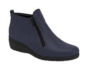 Navy: Ref: 117100-11 Piccadilly Wedge Ankle Boot - Soft Navy Napa: Made in Brazil with Precision Fit and Blister-Free
