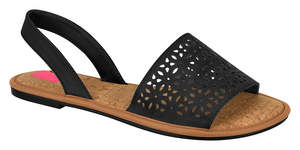 Moleca: Moleca 5445.101 Women Fashion Laser Cut Sandal in Black