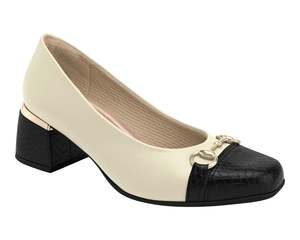 Croco: Piccadilly Wide Fit Court Shoe - White & Black Croco (Ref 748026)