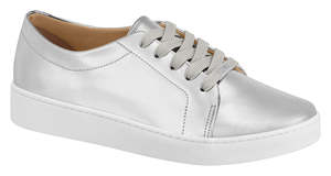White Sneaker: Vizzano 1218 Women's Silver Metallic Glamour Sneaker