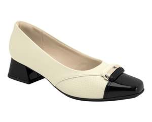 White Sneaker: Piccadilly 160078 Women's Comfortable Work Low Heels - Black & White