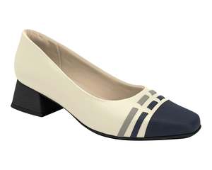Navy: Piccadilly 160076 Women's Work Low Heels - Navy & Concrete
