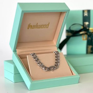 Hearts & Kisses Silver Gourmette Link Bracelet - Breast Cancer CURE