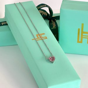 Products: Heart Pendant Necklace - Breast Cancer CURE