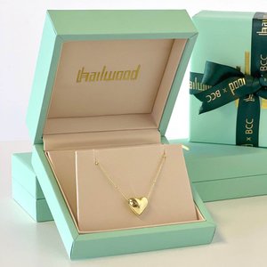 Products: Heart Pendant Necklace Gold - Breast Cancer CURE