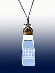 Greek Key Ceramic Pendant