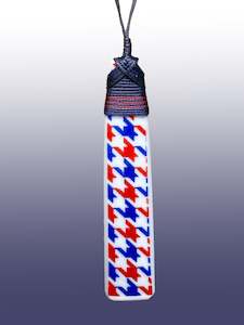 Ceramic Jewellery: Slender Houndstooth Ceramic Pendant