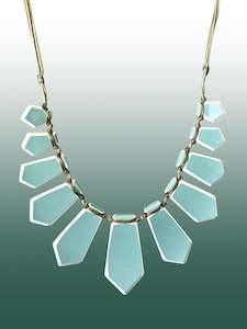 Crown Lynn Colour Glaze in Teal Statement Necklace