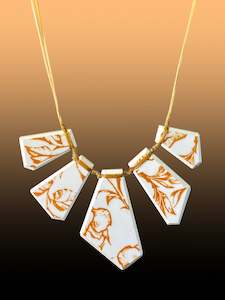 Crown Lynn Copper Beech Ceramic Array Necklace