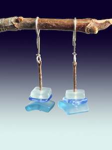 Three Drop Earrings in Blues