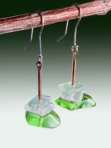 Cool Green Three Drop Earrings