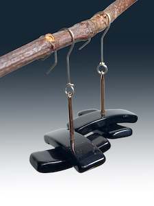 Cross Earrings in Bailey's Black