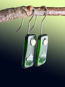 Flower Signature Earrings in Bright Green