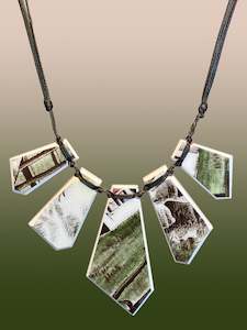 Ceramic Necklaces: Vintage Plate Ceramic Array Necklace
