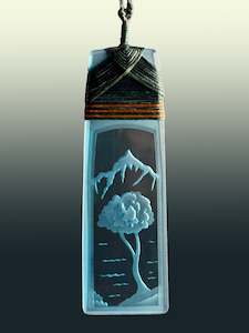 Men: Large Tree and Mountain Pendant