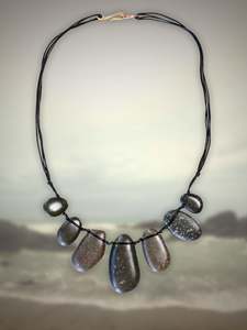 Gem Stone Necklace Black and Brown