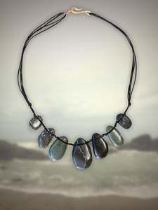 Gem Stone Necklace Greys and Greens
