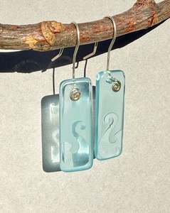 Aotearoa: Hei Matau Signature Earrings in Bombay Blue