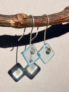 Diamond Earrings in Bombay Blue