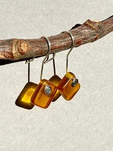Diamond Earrings in Amber