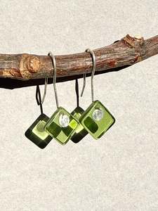 All Earrings: Diamond Earrings in Green