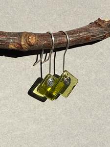 Diamond Earrings in Warm Green