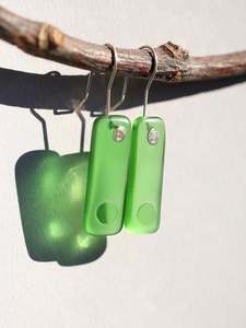 Signature Earrings in Bright Green