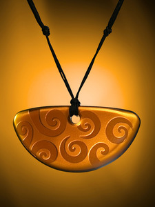 Half Rounds: Koru Pendant in Amber