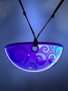 Half Rounds: Koru Pendant in Cobalt Blue