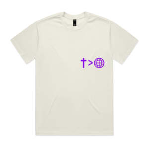 GREATER IS HE - Ecru Tee