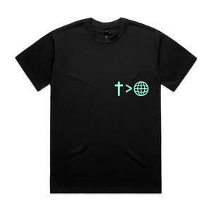 GREATER IS HE - Black Tee