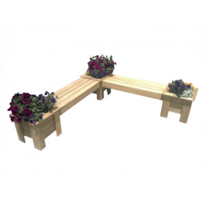 L-SHAPE Corner Planter Boxes + Seat Combo
