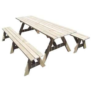 Ranch Series - 2.4m Table + 2x Benches - Adults Separate Table + Seats