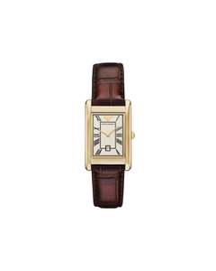 Emporio Armani: Emporio Armani - Two-Hand Date Brown Leather Watch