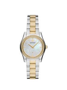 Emporio Armani - Women's Mother of Pearl Crystal Bracelet Strap Watch