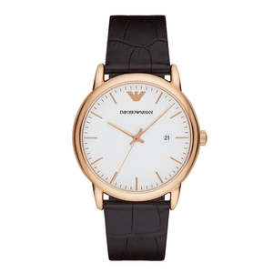 Emporio Armani - Mens Rose Gold/Black Watch