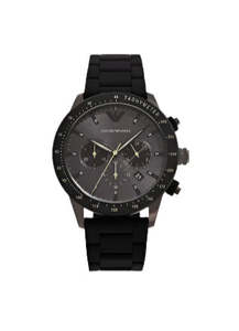 Emporio Armani: Emporio Armani - Chronograph Gunmetal Stainless Steel Watch