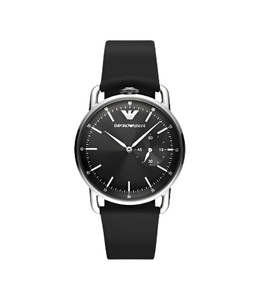 Emporio Armani: Emporio Armani - Three Hand Hard Black Leather