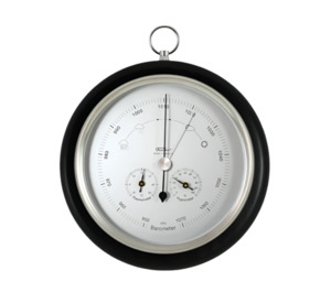 Barometers: Fischer - Modern Black & Chrome Weather-station