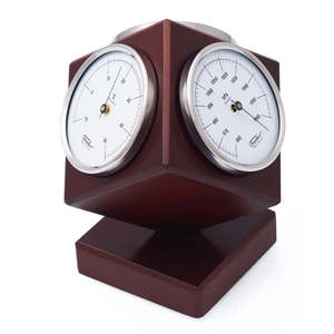 Barometers: Fischer - Modern Desktop Weather Station Brown