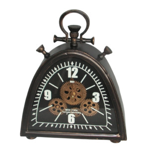 Barometers: Clock - Fob Mantel Gear Clock