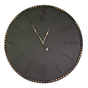 Wall Clock - Black Clock With Gold Numbers
