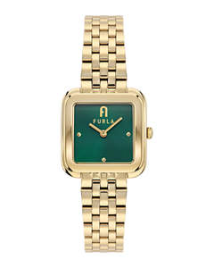 Furla - Diamante Square Green Dial with Gold-Tone Bracelet