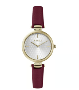 Furla: Furla - New Pin Red Leather Strap Watch